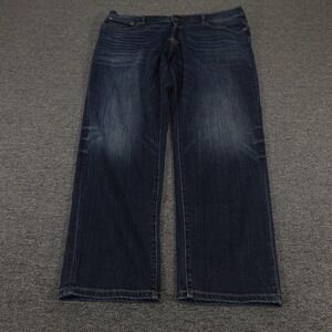 Lucky Brand 410 Jeans Mens 42x32 Blue Dark Wash Athletic Straight Stretch Denim